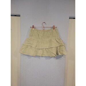Heatherly Women's Cotton‎ Smocked Waist Skirt Layered Gauzy Size Small